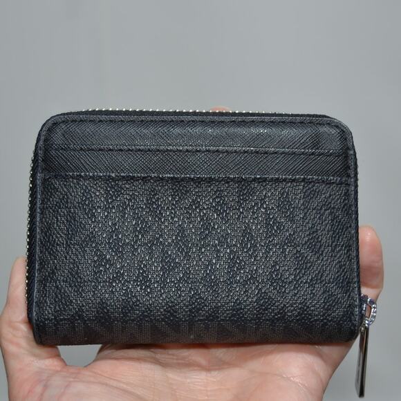 Michael Kors Jet Set Large Black Logo Crossbody Purse & Card Case Wallet Set - Picture 10 of 15